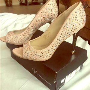 INC Jemapet Petal -Blush And Bling Heels Size  10M